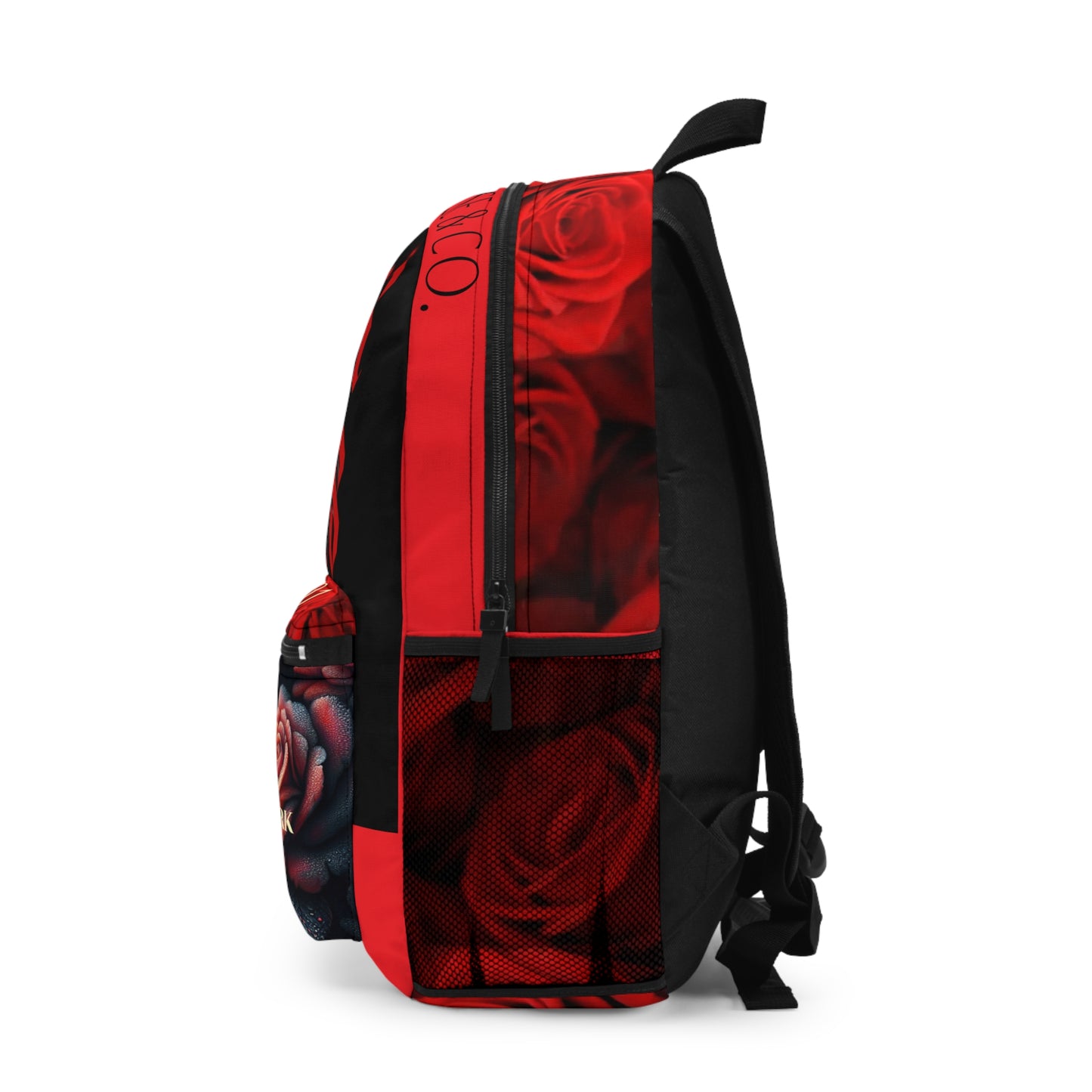 Rose-inspired Backpack, black & red, Luxury style
