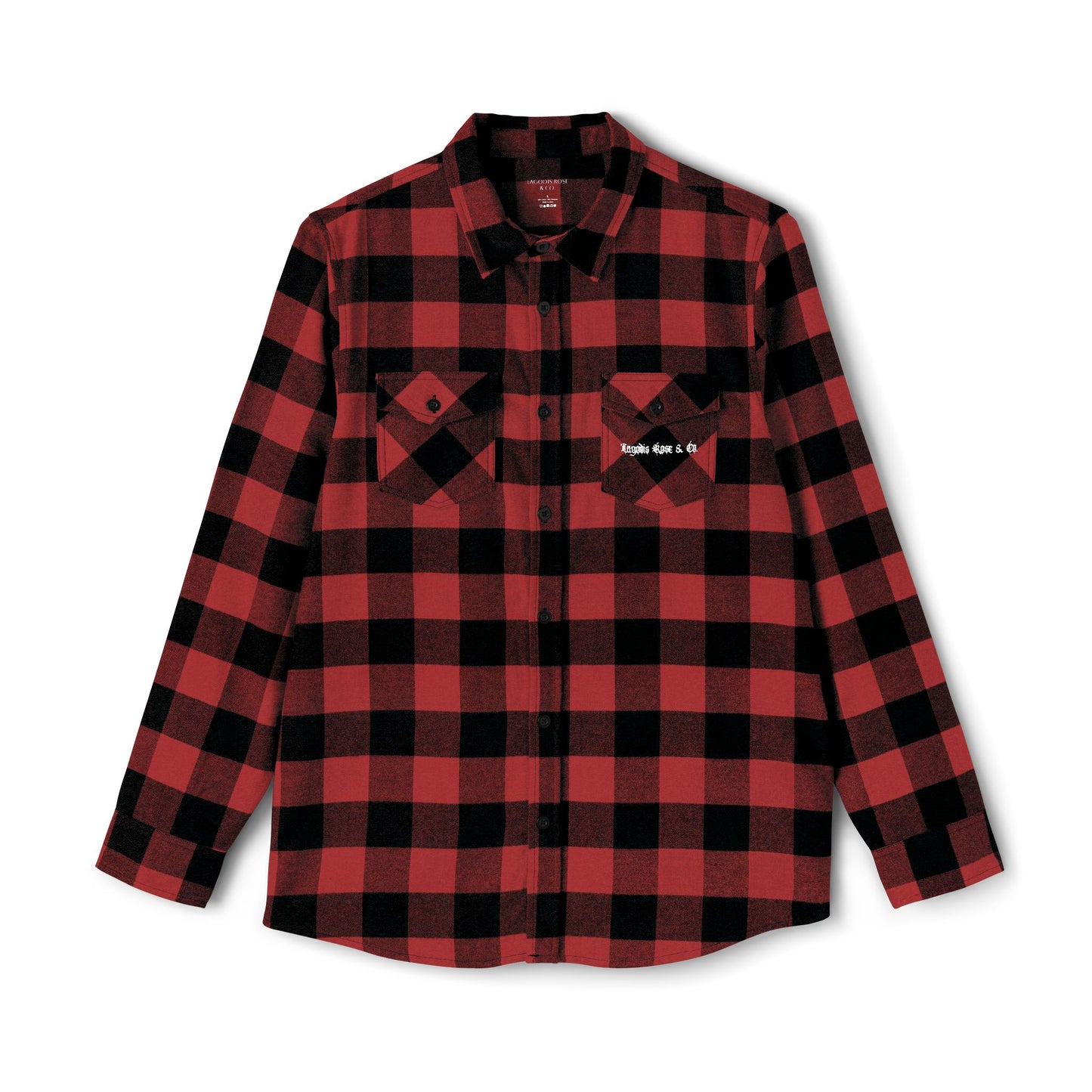 Graphic Logo Print Flannel Shirt - Cozy Checkered Shirt, Script Text