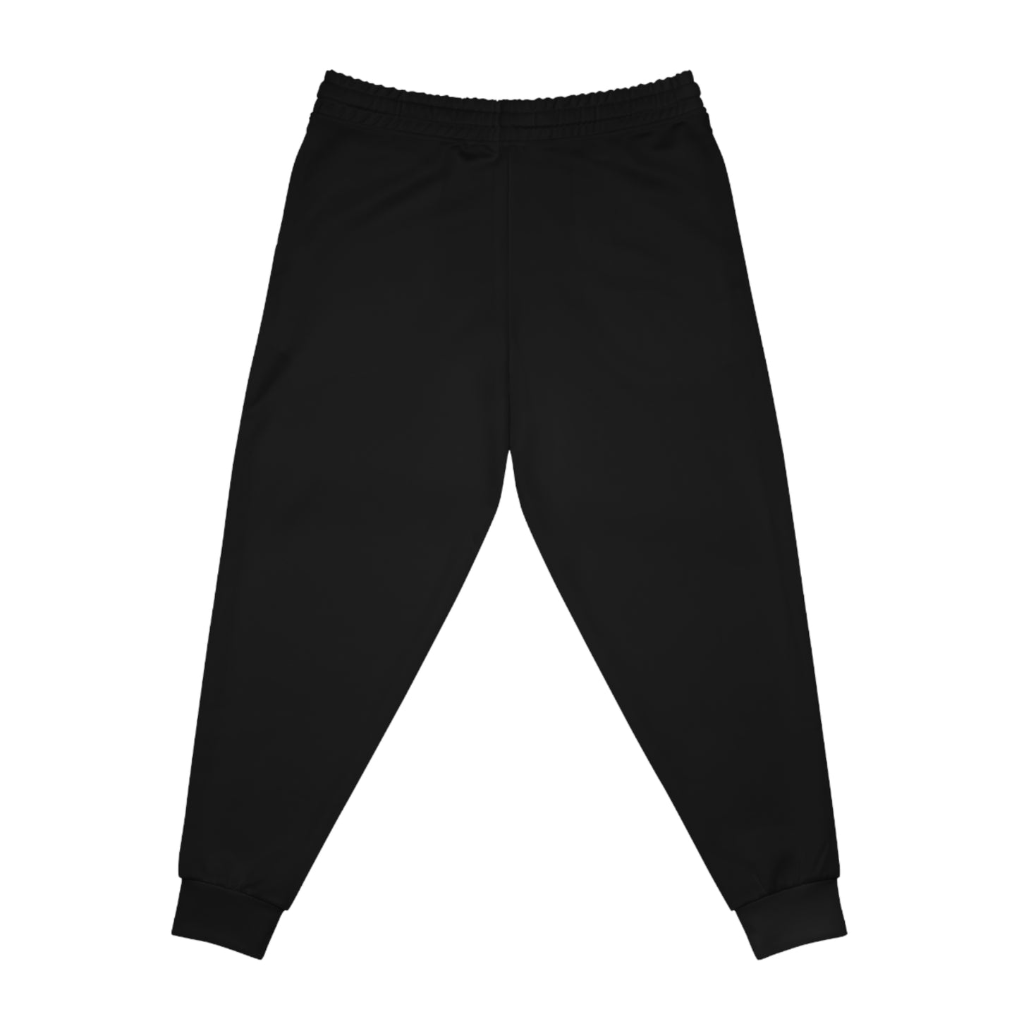 Luxury Bold Black Athletic Joggers, Script Text Design