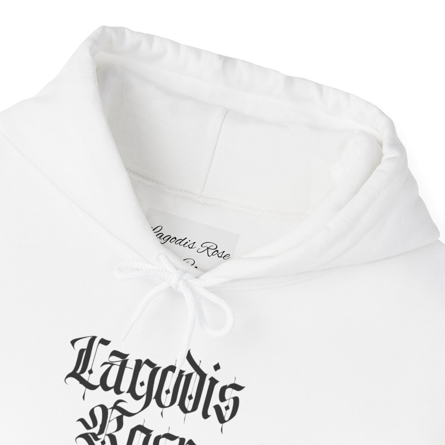 Script Text Design Hoodie, Cozy Sweatshirt for Flower Lovers, Perfect for Halloween, Casual Wear, Gift Idea