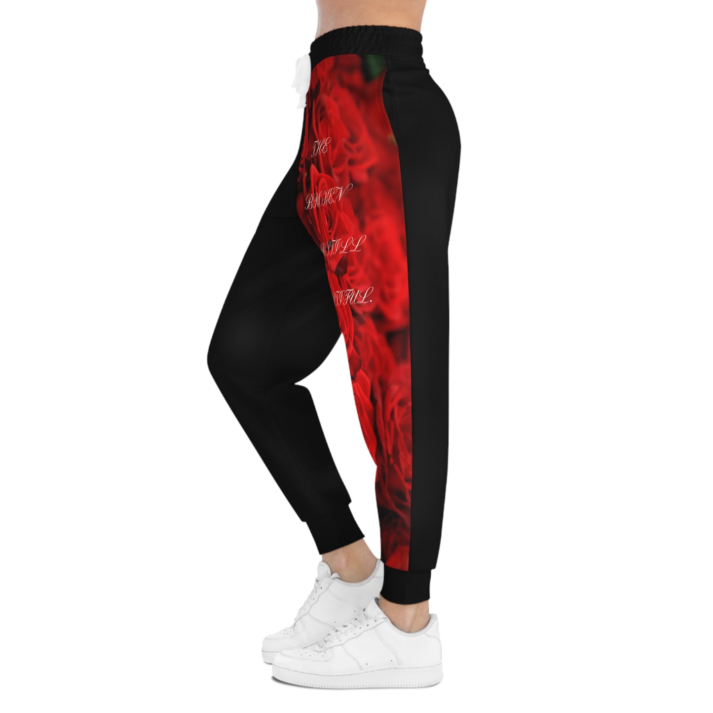 Stylish Black Athletic Joggers - 'The Broken Are Still Beautiful' Design
