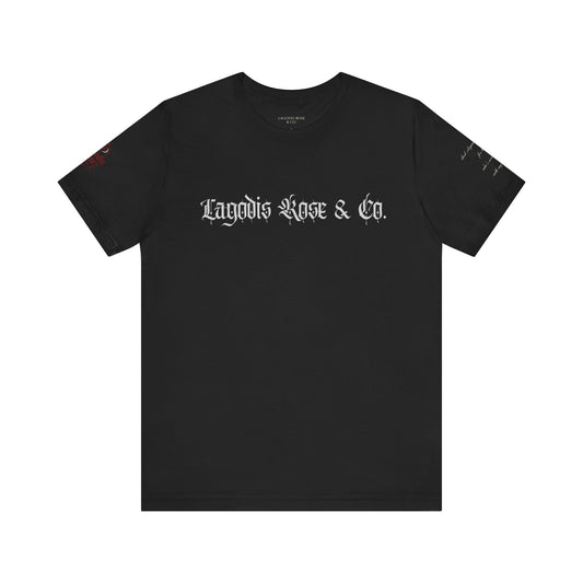 Lagodis Rose & Co.  Short Sleeve Tee - Script Text Design Graphic T-Shirt