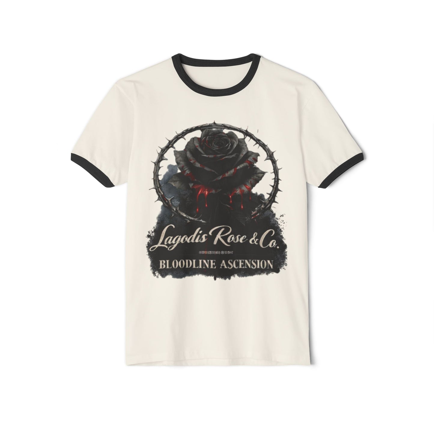 Vintage  Ringer T-Shirt, Retro Graphic Tee, Black/White Aesthetic