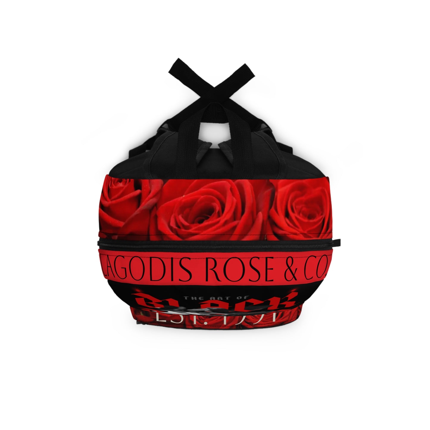 Rose-inspired Backpack, black & red, Luxury style