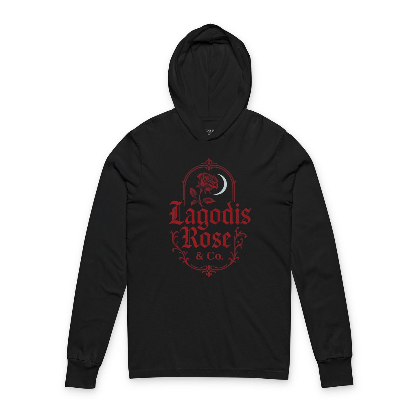 Rose Hooded Long Sleeve Logo Tee