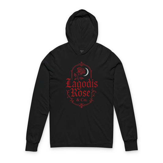 Rose Hooded Long Sleeve Logo Tee