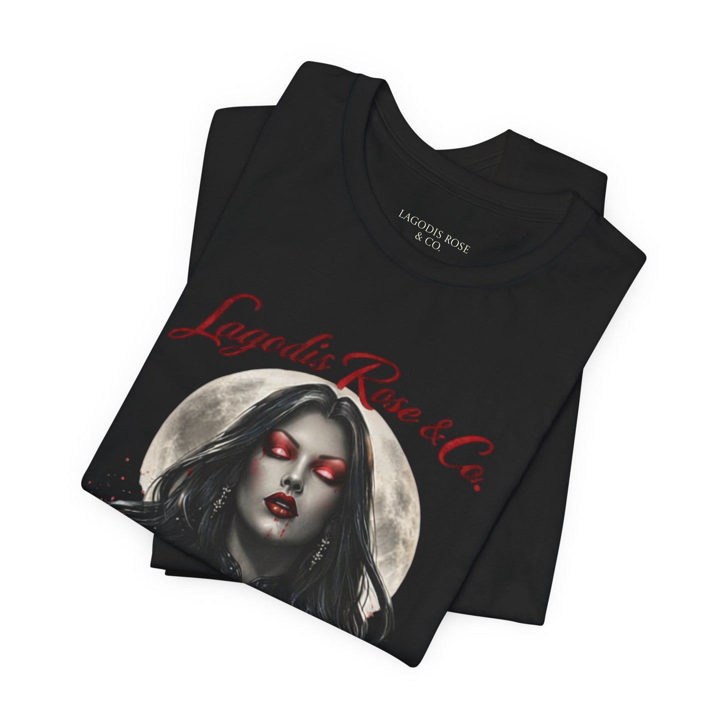 Lagodis Rose & Co.  Short Sleeve Tee - Floral Design Vampire Graphic T-Shirt