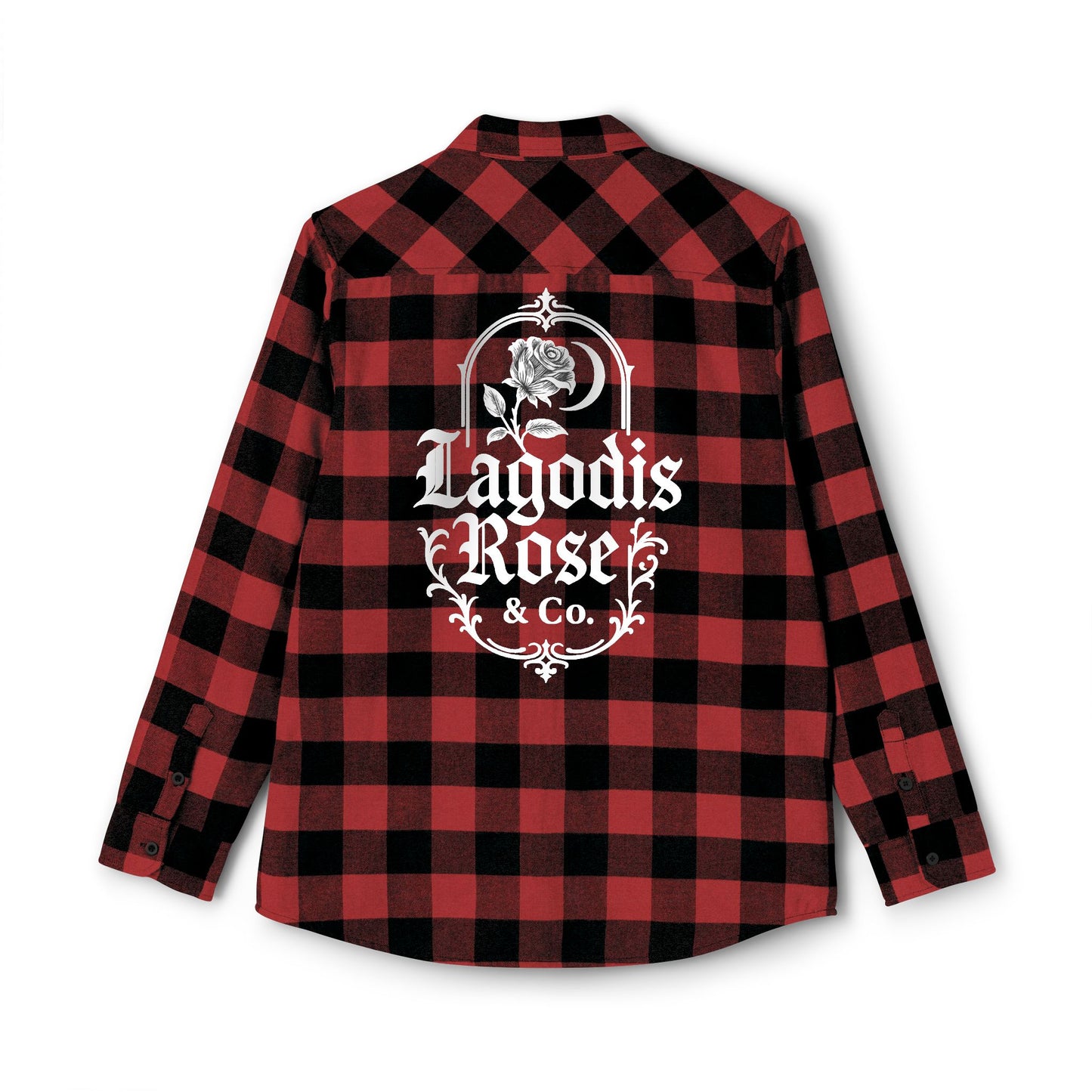 Graphic Logo Print Flannel Shirt - Cozy Checkered Shirt, Script Text