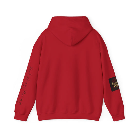 Chic Unisex Hooded Sweatshirt, Cozy Casual Wear, Stylish Gift for Friends, Script Text Design, Perfect for Fall & Winter, Everyday Comfort