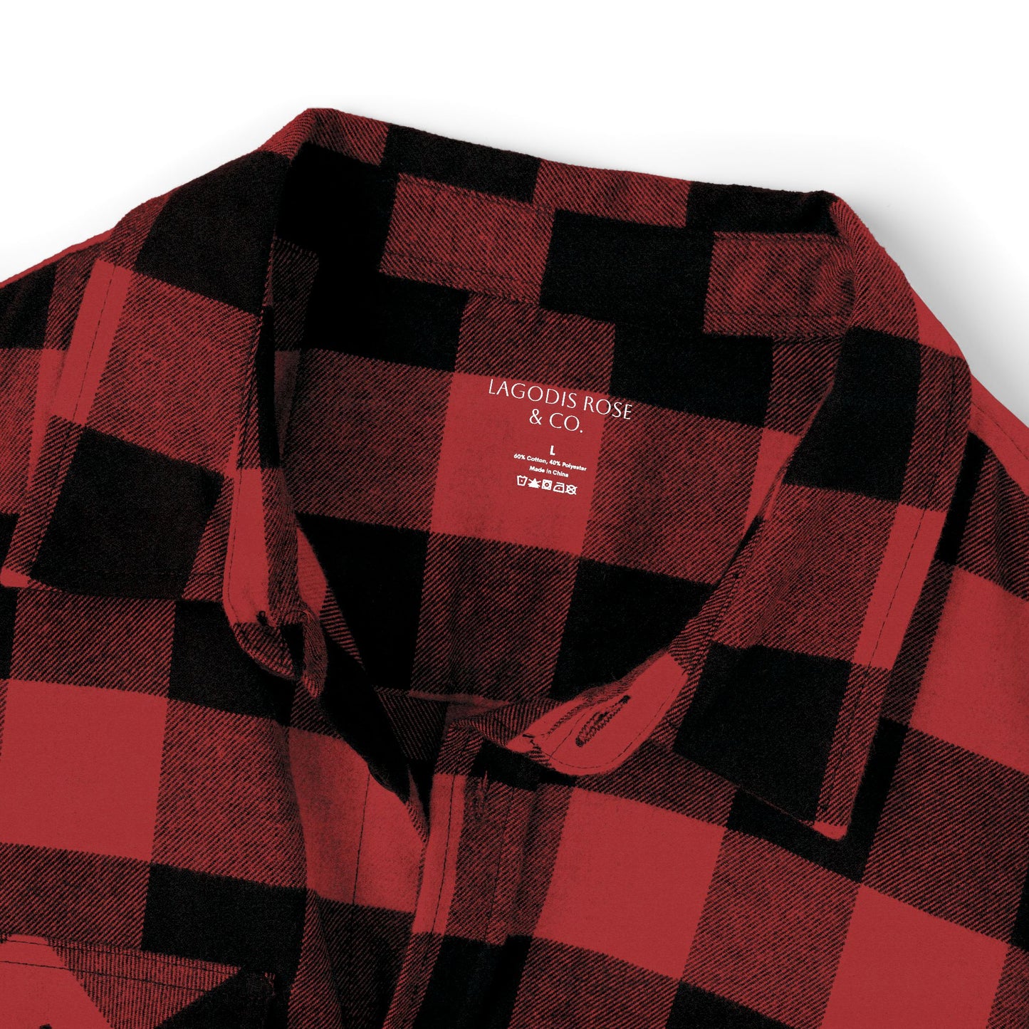 Graphic Logo Print Flannel Shirt - Cozy Checkered Shirt, Script Text
