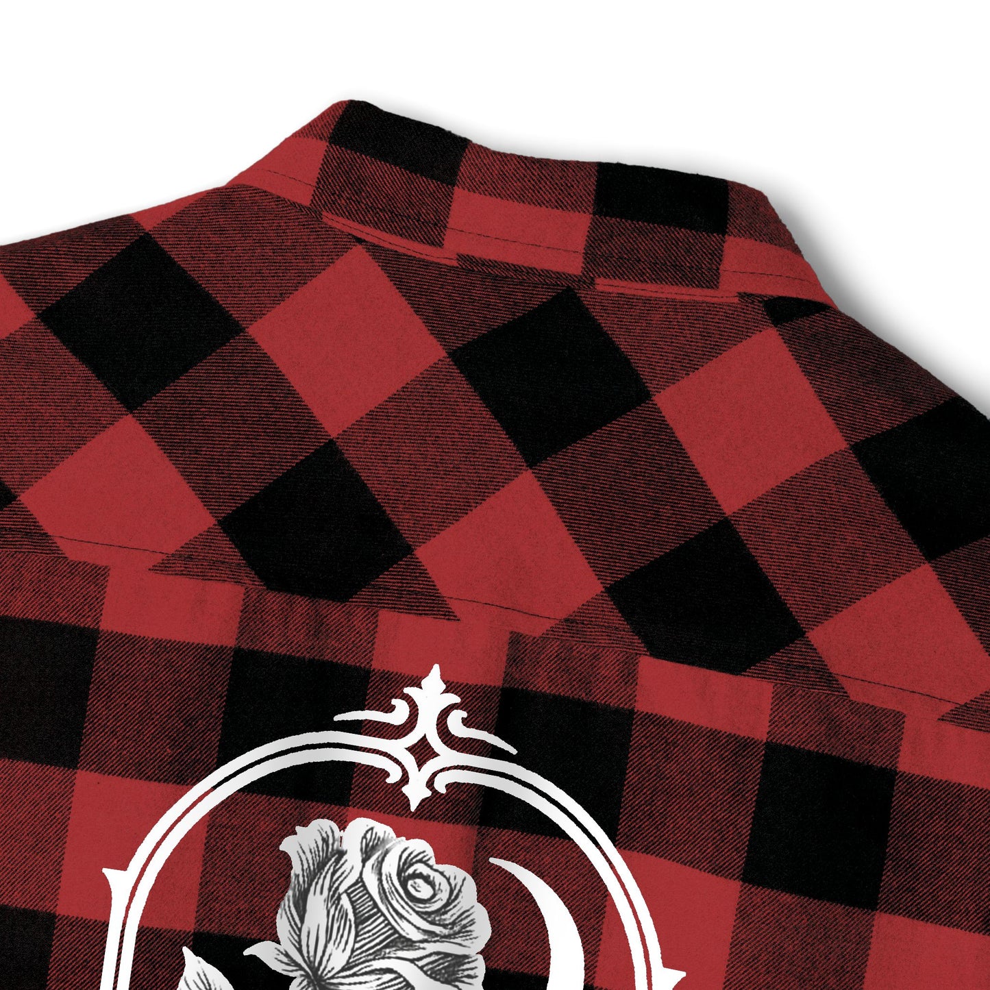 Graphic Logo Print Flannel Shirt - Cozy Checkered Shirt, Script Text