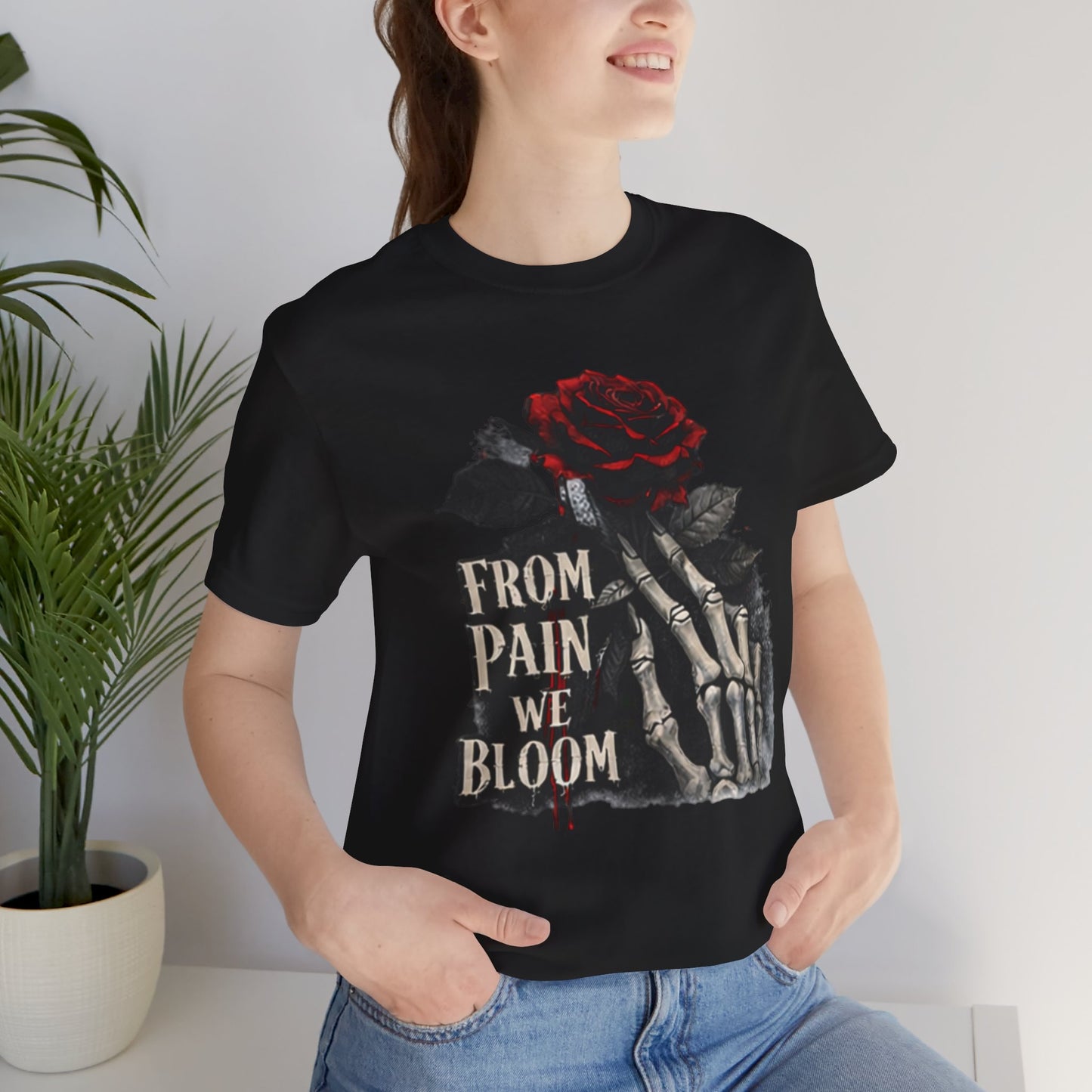 Vintage Rose Graphic Unisex Tee - Stylish Casual Wear, Gift for Her, Back/White/Red Aesthetic, Floral Shirt