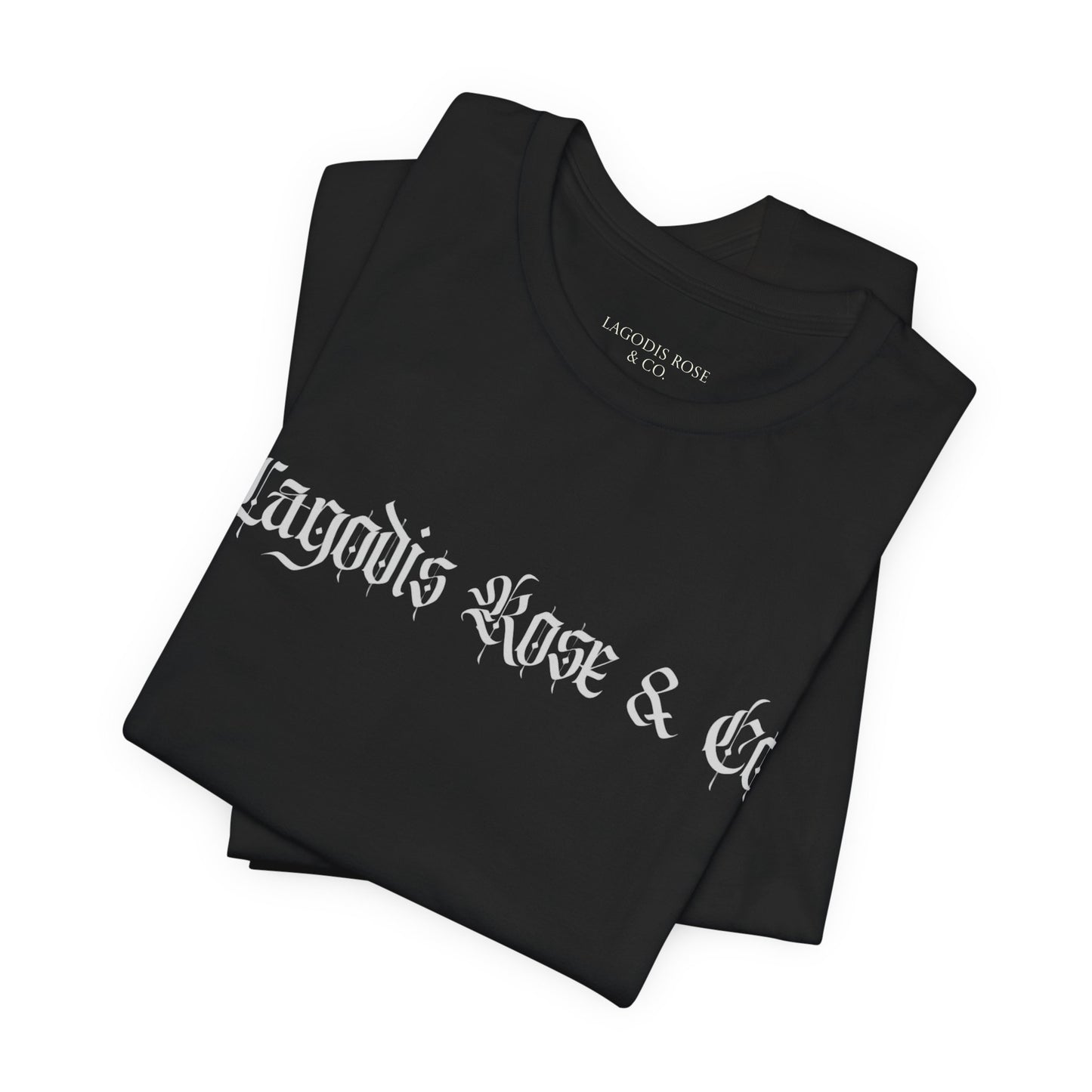 Lagodis Rose & Co.  Short Sleeve Tee - Script Text Design Graphic T-Shirt