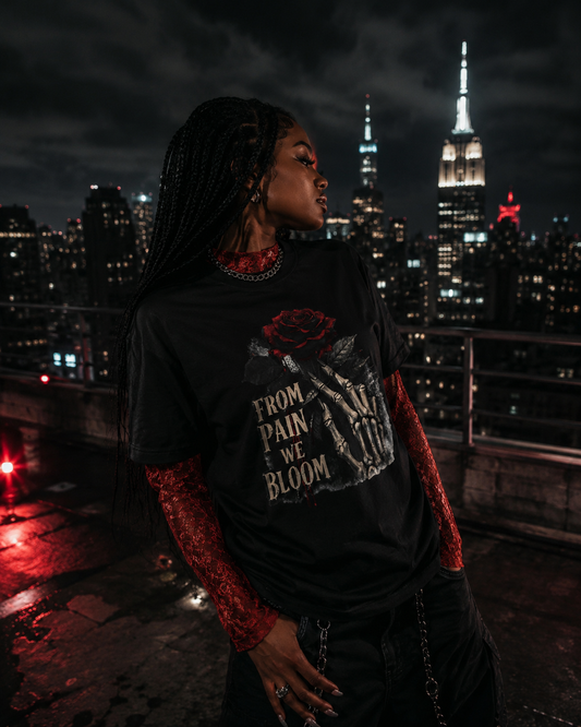 Vintage Rose Graphic Unisex Tee - Stylish Casual Wear, Gift for Her, Back/White/Red Aesthetic, Floral Shirt